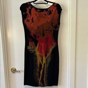 Missoni Black Dress with Red and Orange Accents